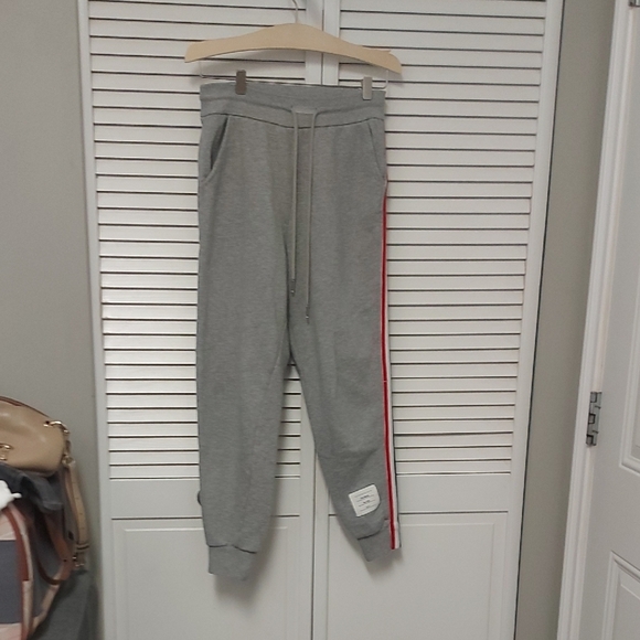 Thom Browne Other - Thom Browne Gray Joggers with Red Accent